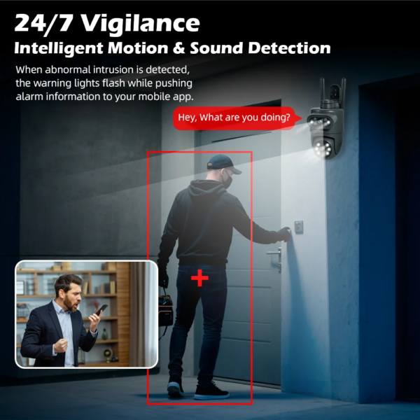 KERUI 5K 10MP Dual Lens PTZ Outdoor Camera - Tuya Smart WiFi 360° Auto-Tracking Alexa