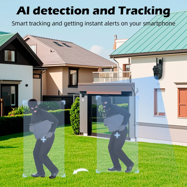 KERUI 5K 10MP Dual Lens PTZ Outdoor Camera - Tuya Smart WiFi 360° Auto-Tracking Alexa