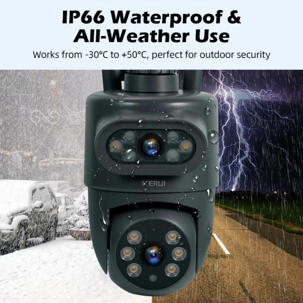 KERUI 5K 10MP Dual Lens PTZ Outdoor Camera - Tuya Smart WiFi 360° Auto-Tracking Alexa
