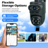 KERUI 5K 10MP Dual Lens PTZ Outdoor Camera - Tuya Smart WiFi 360° Auto-Tracking Alexa