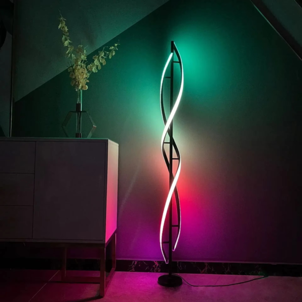 Nordic Spiral LED Floor Lamp RGB - Postmodern Vertical Corner Light Modern Living Room